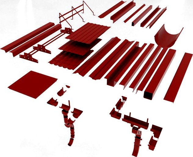 Elements of the roof 3D Model