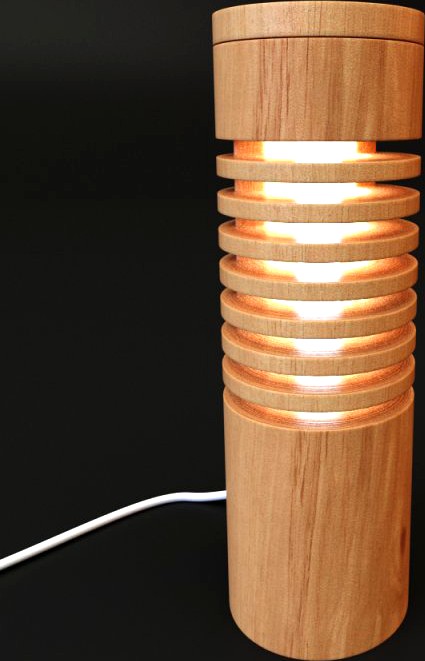 Wooden Lamp01 3D Model